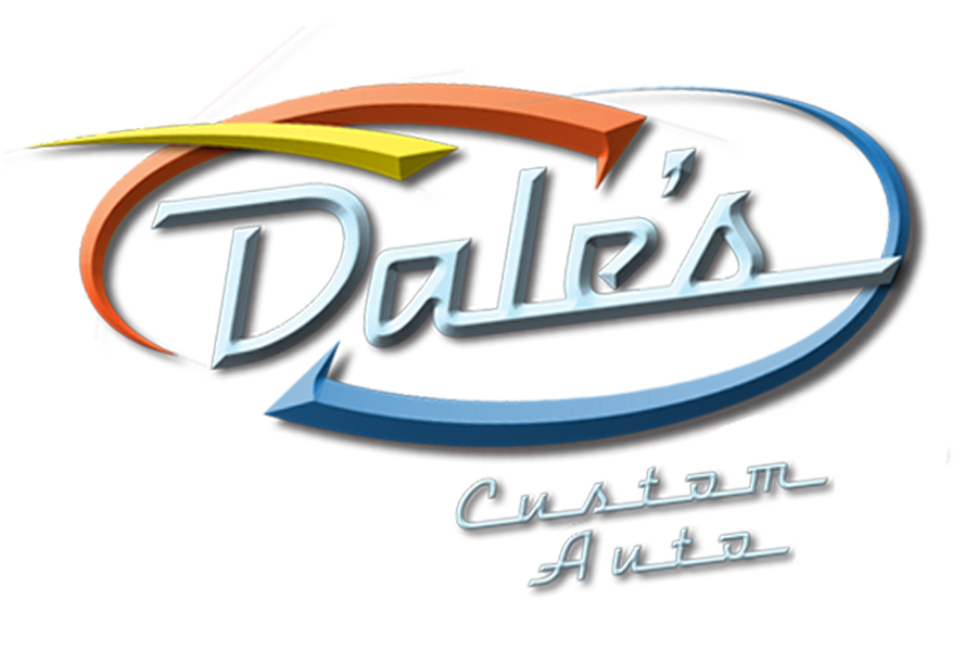 Dale 's custom auto logo in neon colors